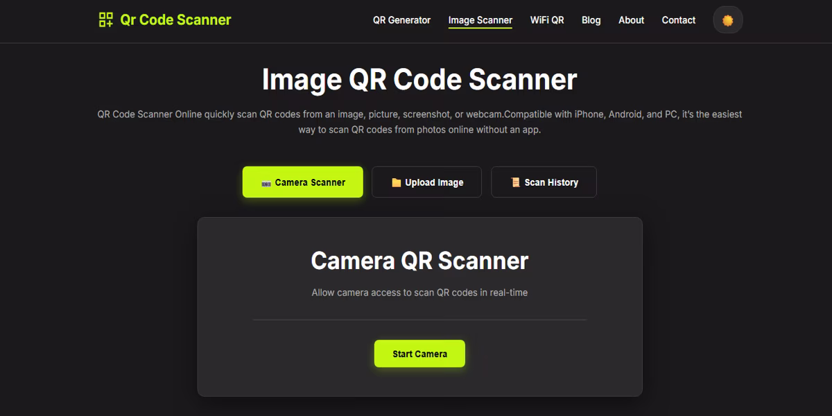 Smartphone camera pointed at a printed QR code on a table
